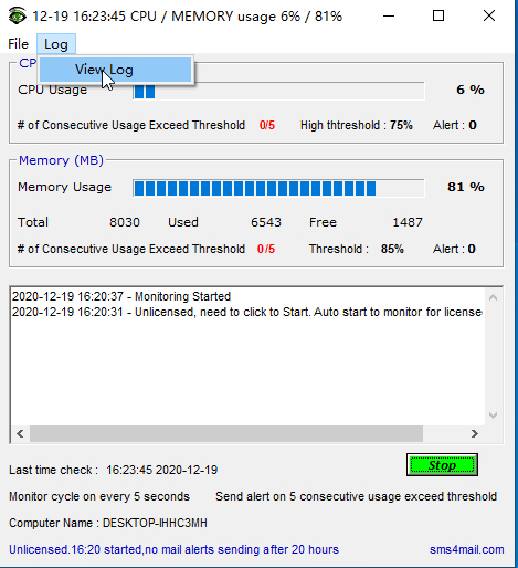 CPU_Alert license name step 1