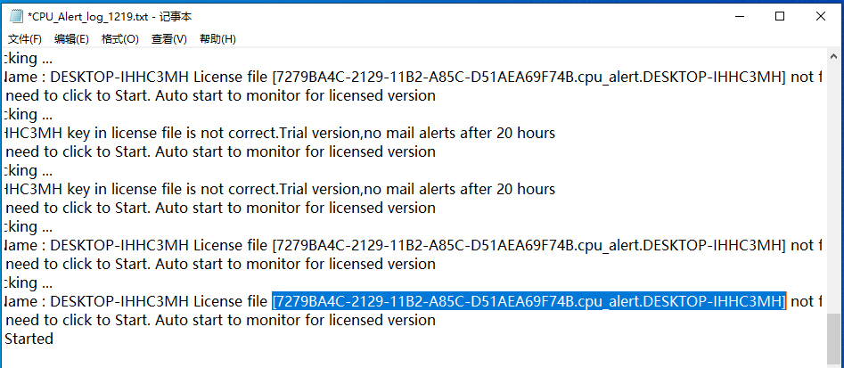 CPU_Alert license name step 2