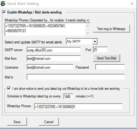 WhatsApp receiving setup