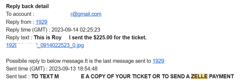 Example email with an attachment that can be opened directly
